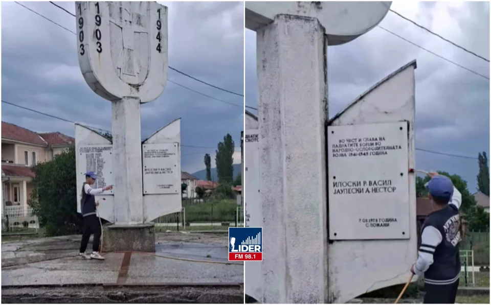 (ВИДЕО) 11-годишниот Матеј сам го исчисти заборавениот споменик: „Ние децата си ја сакаме историјата“