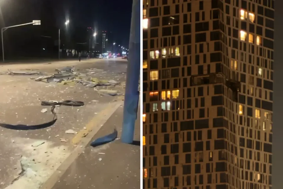 (ВИДЕО) Украински дрон погоди луксузен облакодер во Москва