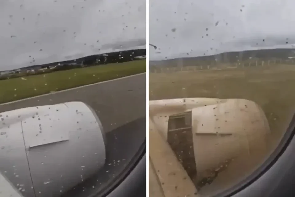 (ВИДЕО) Снимен моментот кога авионот излета од пистата во Сплит