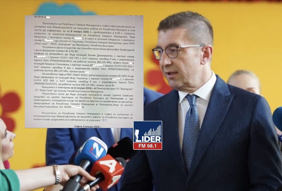 (ФОТО) ЕКСКЛУЗИВНО: Еве ја објавената нота со која Бугарија ја загрозила безбедноста на семејството на Мицкоски
