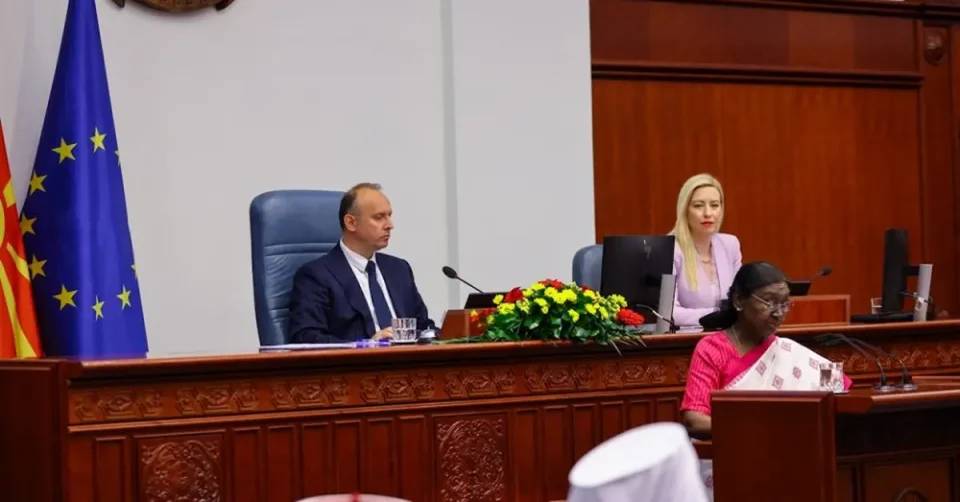 ДРУПАДИ МУРМУ СЕ ОБРАТИ ВО СОБРАНИЕТО: Демократијата ги обединува Индија и Македонија
