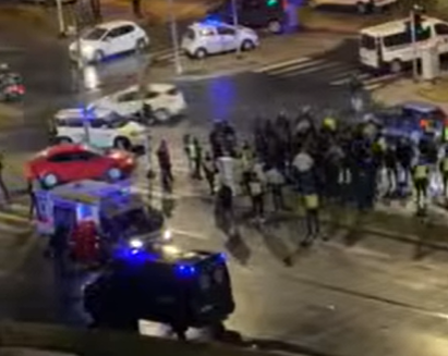 Масовна тепачка пред СЦ „Јане Сандански“во Аеродром, полиција и Брза помош на местото на инцидентот
