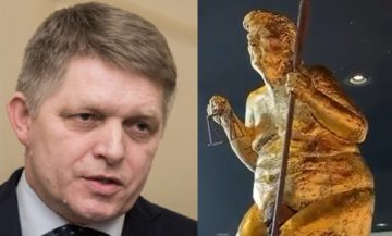 Статуа на Доналд Трамп во Европскиот парламент во Стразбур