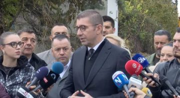 Христијан Мицкоски дава изјава за изборите во Брвеница