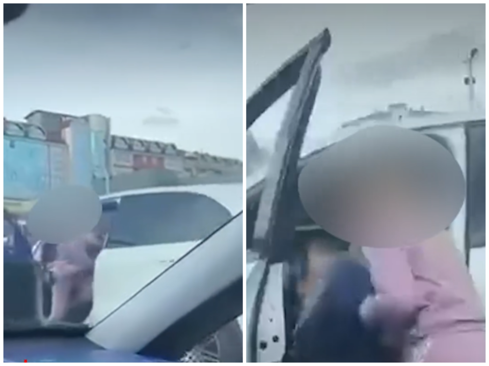 (ВИДЕО) ТЕПАЧКА СРЕДЕ РАСКРСНИЦА ВО СКОПЈЕ: Жена со тупаници удира постара жена која стои со возилото